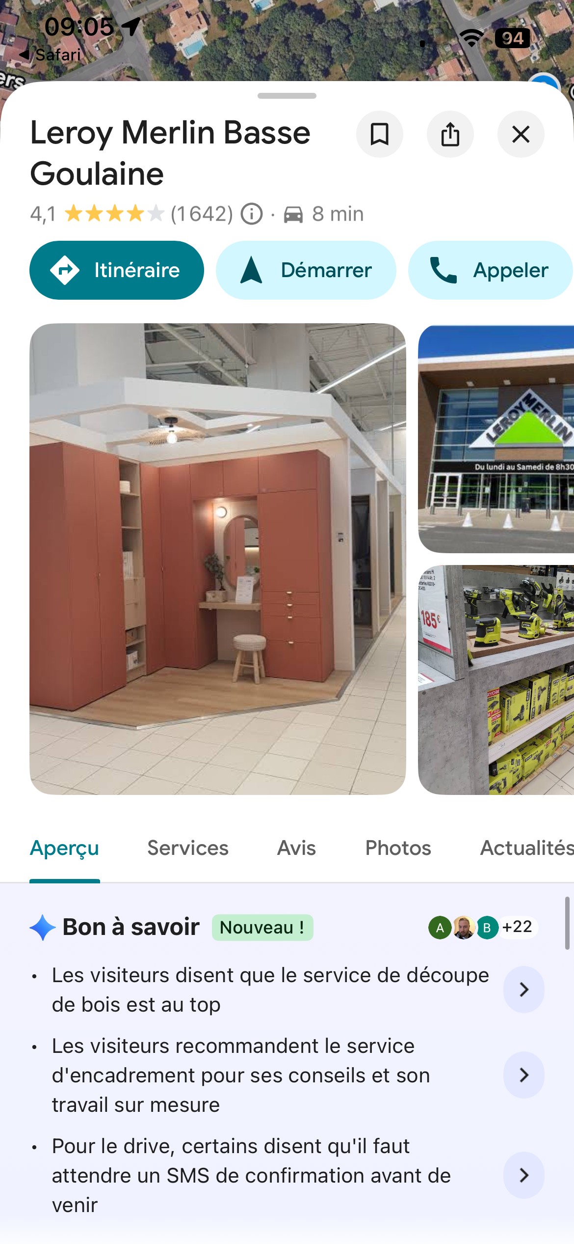 Panneau bon à savoir Google