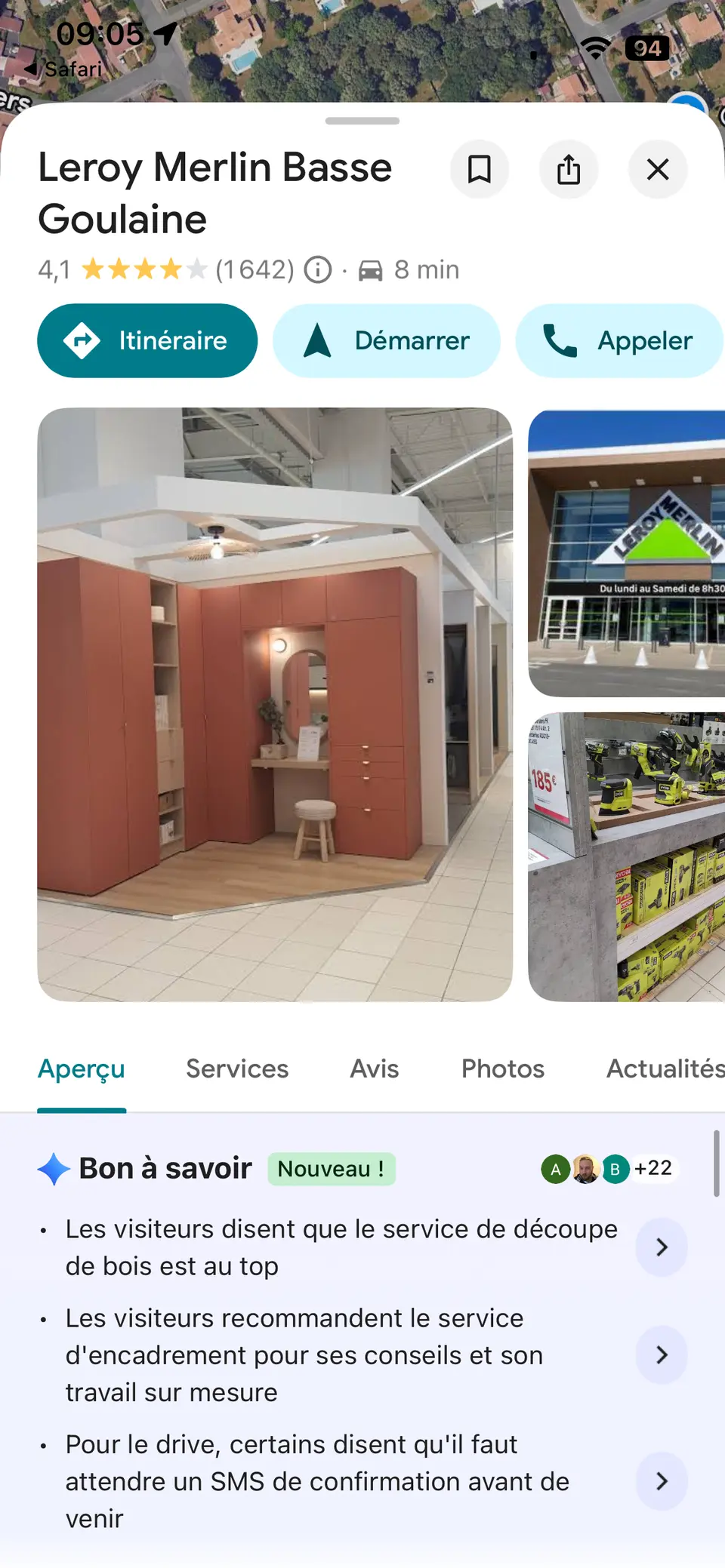 Panneau bon à savoir Google