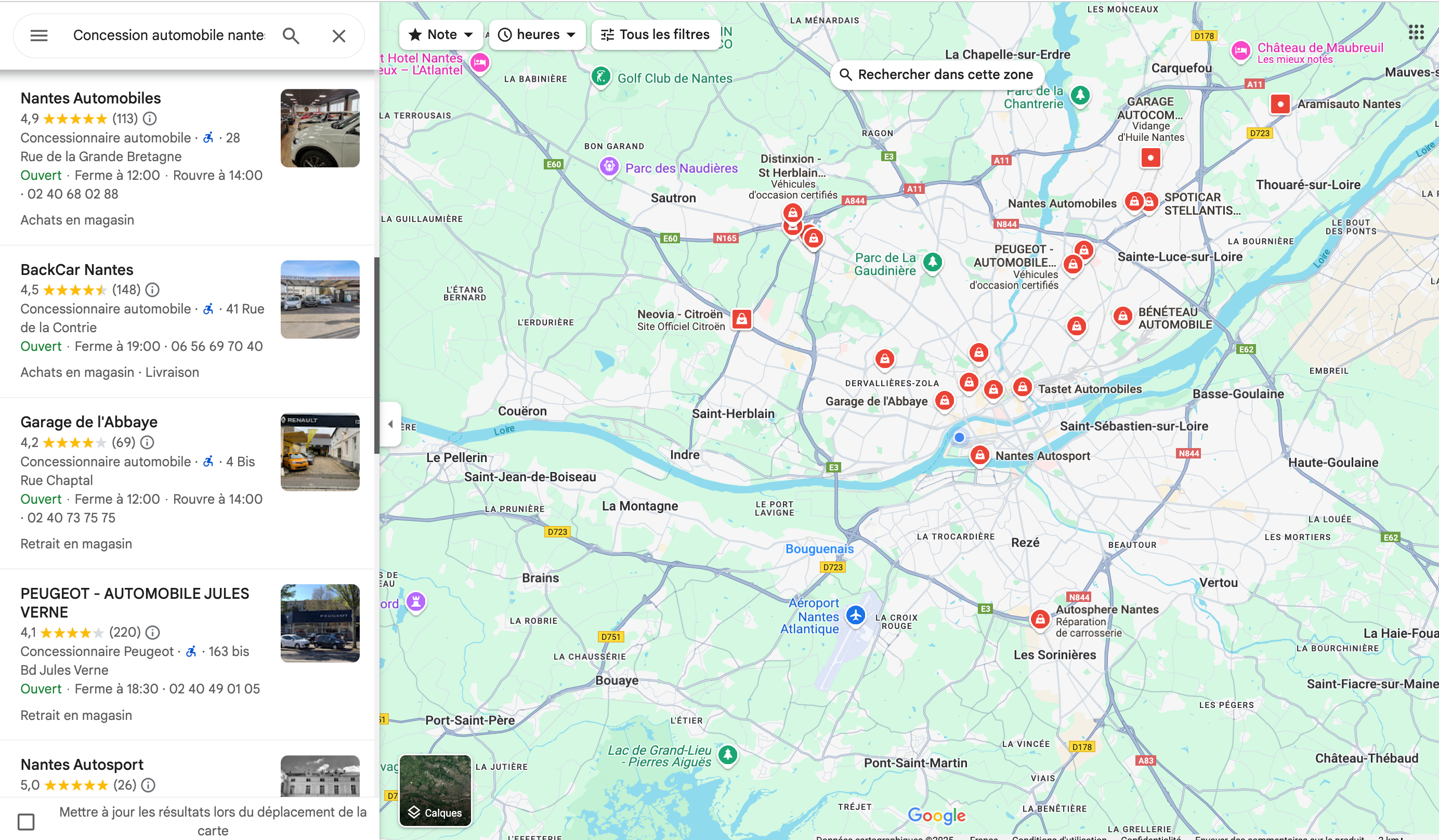 recherche locale google maps