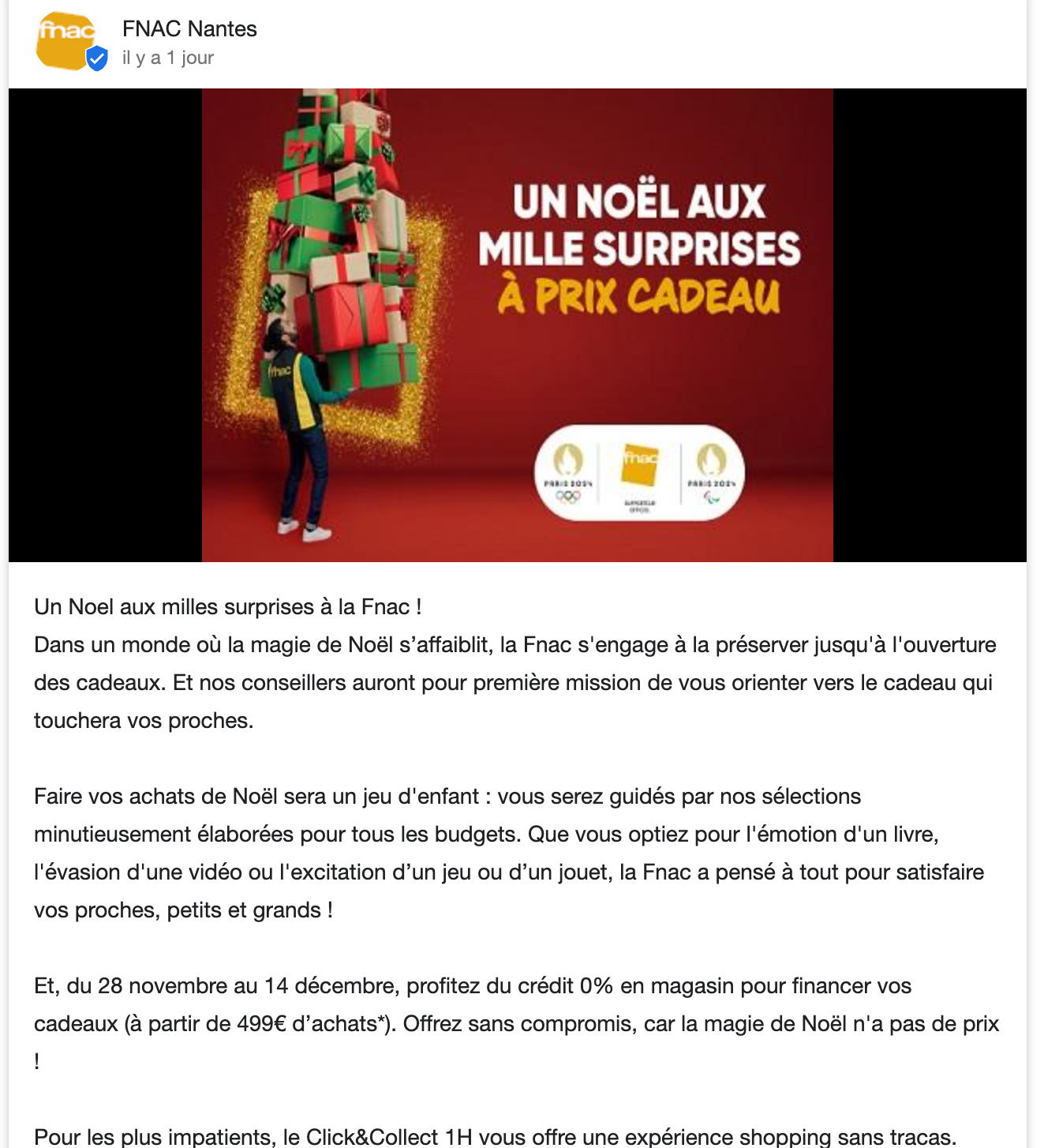 FNAC Google post