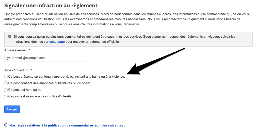 Signaler avis Google