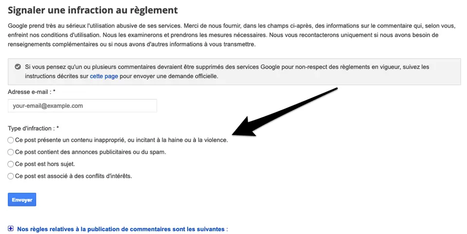 Signaler avis Google