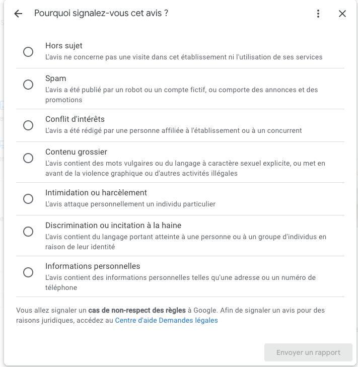 Type dinfraction commise